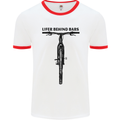 Lifer Behind Bars Funny Cycling Cyclist Mens White Ringer T-Shirt White/Red