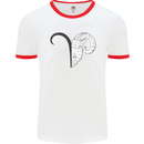 Aries Goat Head Star Sign Mens Ringer T-Shirt White/Red