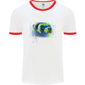 A Ferret Watercolour Mens White Ringer T-Shirt White/Red