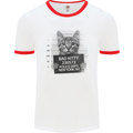 Bad Kitty New York City Police Dept. Mens White Ringer T-Shirt White/Red