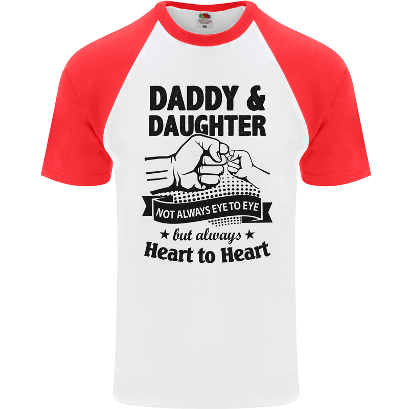 Daddy and Daughter Funny Father's Day Mens S/S Baseball T-Shirt White/Red
