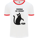 Personal Cat Servant Funny Pet Mens White Ringer T-Shirt White/Red