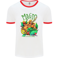 Magic Mushrooms Drugs LSD Acid Trip Mens White Ringer T-Shirt White/Red