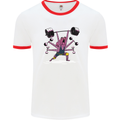 Octopus Gym Training Top Bodybuilding Mens White Ringer T-Shirt White/Red