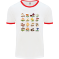 Mushroom Species Mens White Ringer T-Shirt White/Red