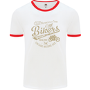 Bikers Speedway Racing Mens White Ringer T-Shirt White/Red