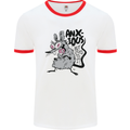 Funny Anxious Rat Anxiety Mens Ringer T-Shirt White/Red