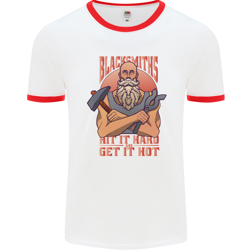 Funny Blacksmith Quote Mens Ringer T-Shirt White/Red
