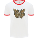 Steampunk Butterfly Butterflies Mens Ringer T-Shirt White/Red