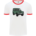 4X4 Off Road Roading 4 Wheel Drive Mens White Ringer T-Shirt White/Red