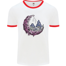 Trippy Magic Mushroom Moon LSD Psychedelic Mens Ringer T-Shirt White/Red