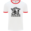2Tone Enjoy Yourself 2 Tone SKA Music Mens White Ringer T-Shirt White/Red