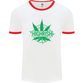 Highrish St. Patrick's Day Weed Drugs Funny Mens White Ringer T-Shirt White/Red