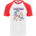 Anatomy of a Unicorn Funny Fantasy Mens S/S Baseball T-Shirt White/Red