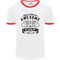 Awesome Chef Looks Like Funny Cooking Mens White Ringer T-Shirt White/Red