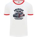 American Hot Rod Hotrod Enthusiast Car Mens White Ringer T-Shirt White/Red