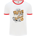 Save Water Drink Beer Funny Alcohol Mens White Ringer T-Shirt White/Red