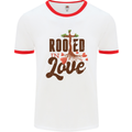 Christian Rooted in Love Christianity Jesus Mens White Ringer T-Shirt White/Red