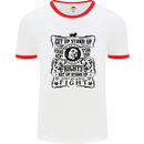Get up Stand up Reggae Music Mens White Ringer T-Shirt White/Red