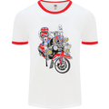 Union Jack MOD Scooter British Flag Bike Mens White Ringer T-Shirt White/Red