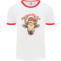 Muhdolf Funny Rudolf Christmas Cow Mens White Ringer T-Shirt White/Red