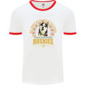 A Huskies Dog Mens Ringer T-Shirt White/Red