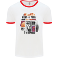 LGBT Onwards to Happiness Mens White Ringer T-Shirt White/Red