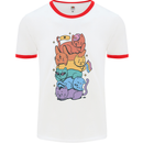 LGBT Cats Mens White Ringer T-Shirt White/Red