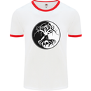 Yggdrasil Tree Mens White Ringer T-Shirt White/Red