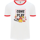 Come to Play Lets Summon Demons Ouija Board Mens White Ringer T-Shirt White/Red