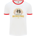 A Cavalier King Charles Spaniel Dog Mens Ringer T-Shirt White/Red