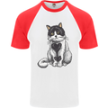 I Love Cats Cute Kitten Mens S/S Baseball T-Shirt White/Red