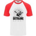 Parkour Free Running the Art of Movement Mens S/S Baseball T-Shirt White/Red