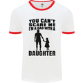 Dad With a Daughter Funny Fathers Day Mens White Ringer T-Shirt White/Red