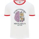 Be Kind to Your Mind Mental Health Mens Ringer T-Shirt White/Red