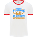 60th Birthday Turning 60 Is Great Year Old Mens White Ringer T-Shirt White/Red