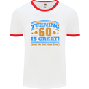60th Birthday Turning 60 Is Great Year Old Mens White Ringer T-Shirt White/Red