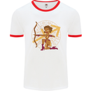 Sagittarius Female Archer Star Sign Mens Ringer T-Shirt White/Red