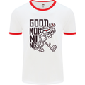 Good Morning Mummy Coffee Halloween Mens White Ringer T-Shirt White/Red