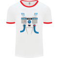 Astronaut Fancy Dress Costume Mens White Ringer T-Shirt White/Red