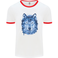 A Polygon Wolf Mens White Ringer T-Shirt White/Red