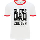 Fathers Day Guitar Dad Like a Normal Dad Mens Ringer T-Shirt White/Red