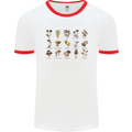 Mushroom Species Foraging Mycology Mens Ringer T-Shirt White/Red