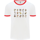 Mushroom Species Foraging Mycology Mens Ringer T-Shirt White/Red