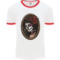 Day of the Dead La Catrina DOTD Sugar Skull Mens White Ringer T-Shirt White/Red