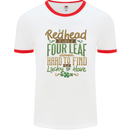 St Patricks Day Redhead Ginger Funny Irish Mens White Ringer T-Shirt White/Red