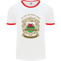 All Men Are Born Equal Welshmen Wales Welsh Mens White Ringer T-Shirt White/Red