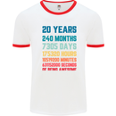 20th Birthday 20 Year Old Mens Ringer T-Shirt White/Red