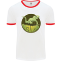 An Iguana Lizard Mens Ringer T-Shirt White/Red