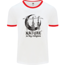 Nature Is My Religion Halloween Witch Mens White Ringer T-Shirt White/Red